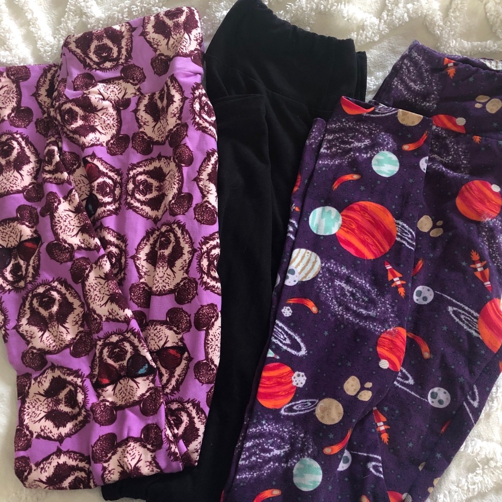 Lularoe leggings pandas outer space and black.